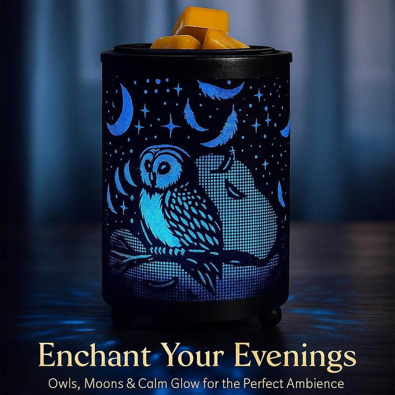 Leyoue Electric Wax Melt Warmer PTC Heating Plate with 7 Colors LED Changing Light Wax Warmer Fragrance Warmer for Home Office Gifts & Decor(Owl) - Image 4